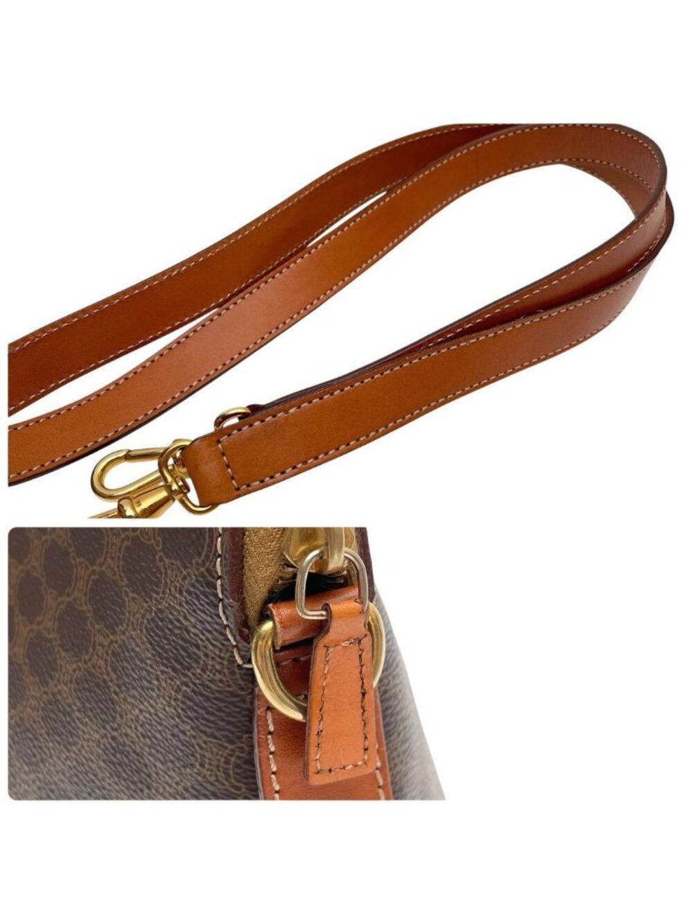 Celine Leather Macadam Triomphe Shoulder - Picture 9 of 10